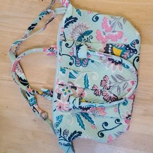Vera Bradley Hadley Satchel Mint Flowers NWT